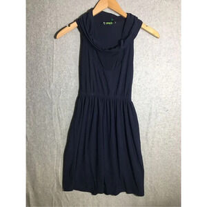 Womens Judith March Dress Cowl Neck Navy Blue Casual Boho Vintage Look